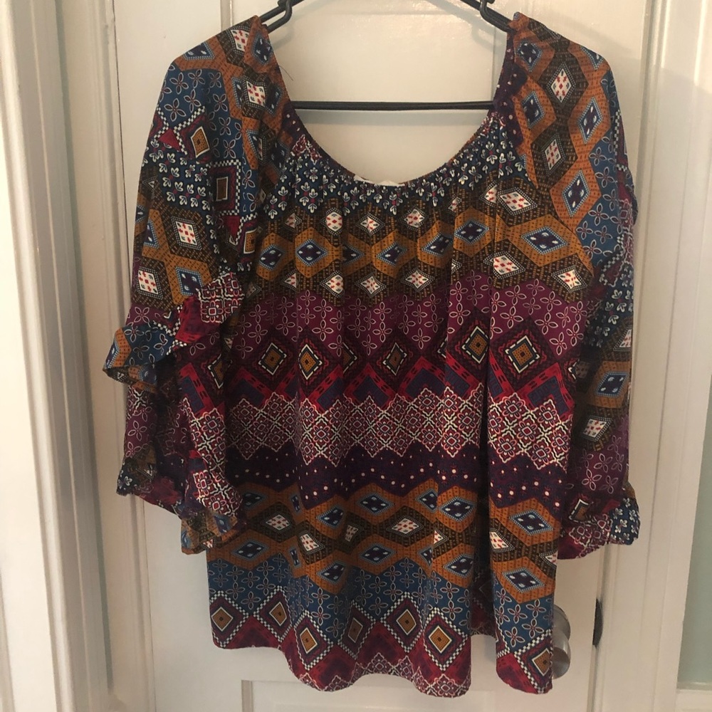 Peach Love Ruffle Top Size Medium